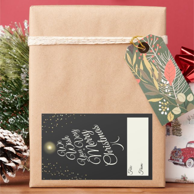 Adesivo Retangular Carvões Muito Feliz Árvore De Natal Para (Feriado)