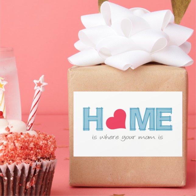 Adesivo Retangular Casa é onde sua mãe está (Festa)