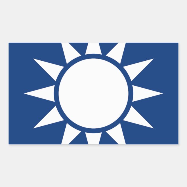 Adesivo Retangular Casaco de armas de Taiwan (Frente)