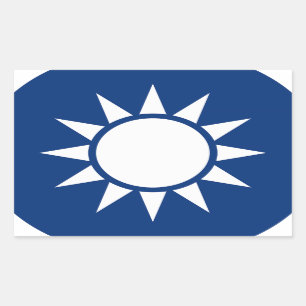Adesivo Retangular Casaco de armas de Taiwan