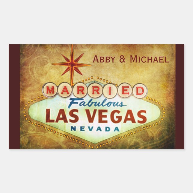 Adesivo Retangular Casado em Fabuloso LAS VEGAS (Frente)