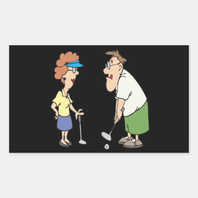 Adesivo Retangular Casais Que Golfe Juntos Ficam Juntos (Frente)