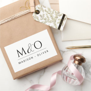 Adesivo Retangular Casal de Monograma Minimalista Moderno