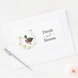 Adesivo Retangular Casamento de Pato de Seldflower Mallard