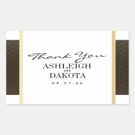Adesivo Retangular Casamento | Elegante Ouro geométrico em preto