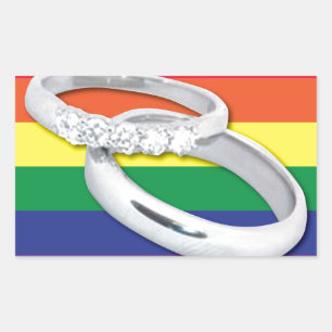 Adesivo Retangular Casamento Lésbico Gay