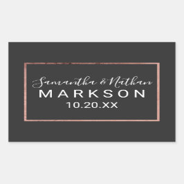 Adesivo Retangular Casamento Negro Simples de Fronteira de Contorno r