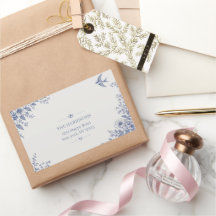 Casamento Vintage com Toile de Jouy Floral Azul