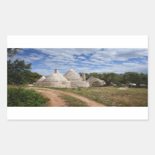 Adesivo Retangular Casas de Trulli em Puglia/Apulia