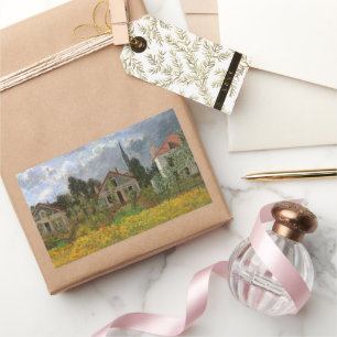 Adesivo Retangular Casas em Argenteuil por Claude Monet, arte do
