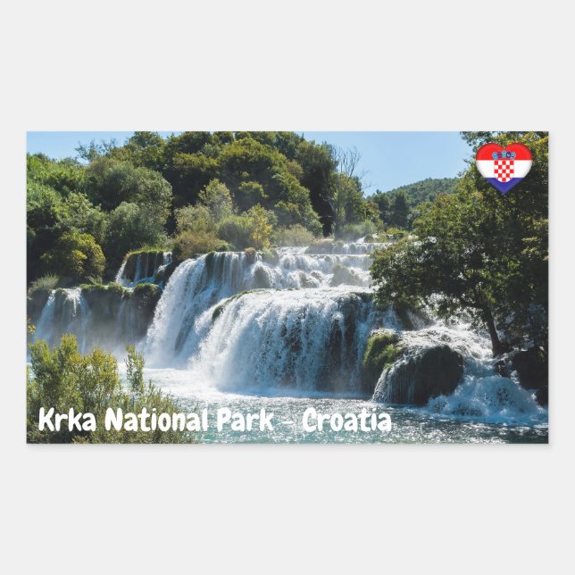 Adesivo Retangular Cascata no Parque Nacional de Krka - Dalmácia, Cro (Frente)