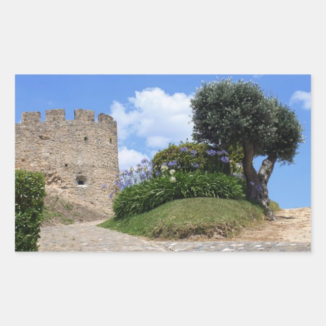 Adesivo Retangular Castelo medieval e oliveira (Frente)