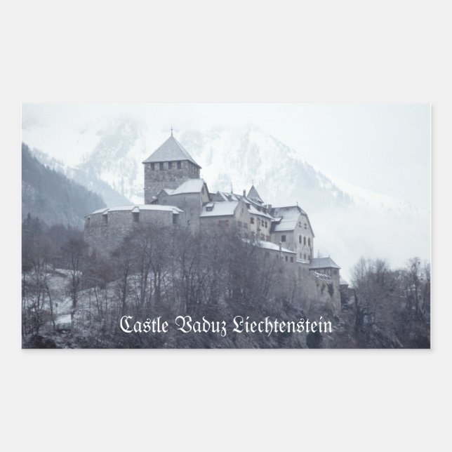 Adesivo Retangular Castle Vaduz Liechtenstein (Frente)