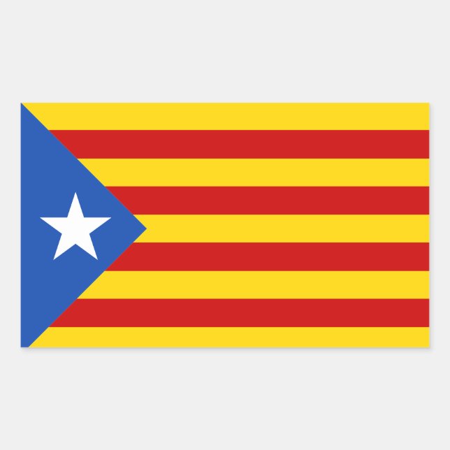 Adesivo Retangular Catalonia Estrellada Flag Sticker (Frente)