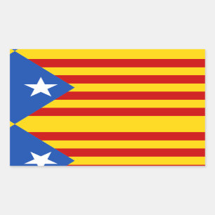Adesivo Retangular Catalonia Estrellada Flag Sticker