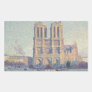 Adesivo Retangular Catedral de Notre Dame Paris Pintura Clássica Fran