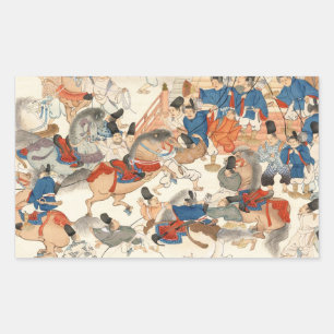 Adesivo Retangular Cavalaria japonesa legal dos cavaleiros do cavalo