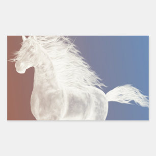 Adesivo Retangular Cavalo Branco