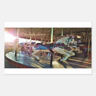 Adesivo Retangular Cavalo Carrossel da Feira de Feliz do Estado do Ca