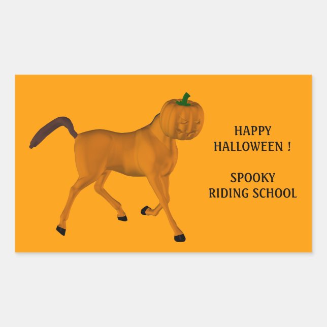 Adesivo Retangular Cavalo de Halloween (Frente)