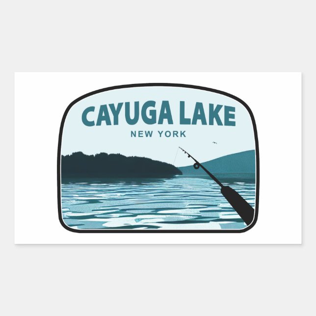 Adesivo Retangular Cayuga Lake New York Rod (Frente)