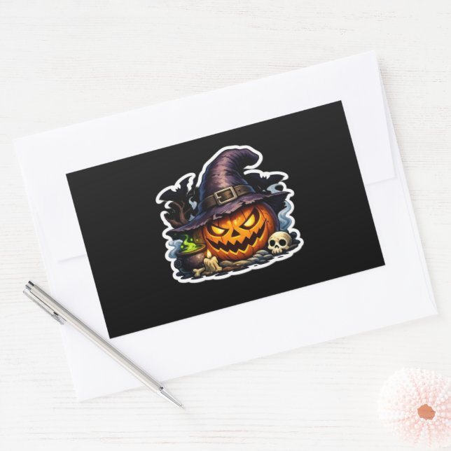 Adesivo Retangular 💀🎃 Ceifador de Halloween — Ceifador esqueleto so (Envelope)