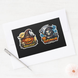 Adesivo Retangular 💀🎃 Ceifador Sombrio Halloween