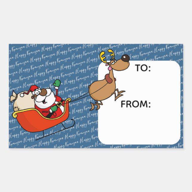 Adesivo Retangular Celebração afro-americana do Pai Natal Kwanzaa (Frente)