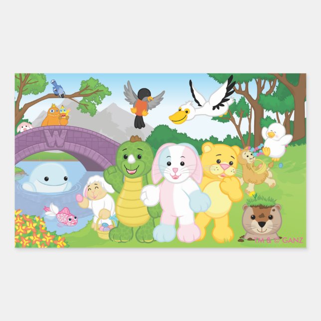 Adesivo Retangular Celebração do primavera no parque de Kinzville (Frente)