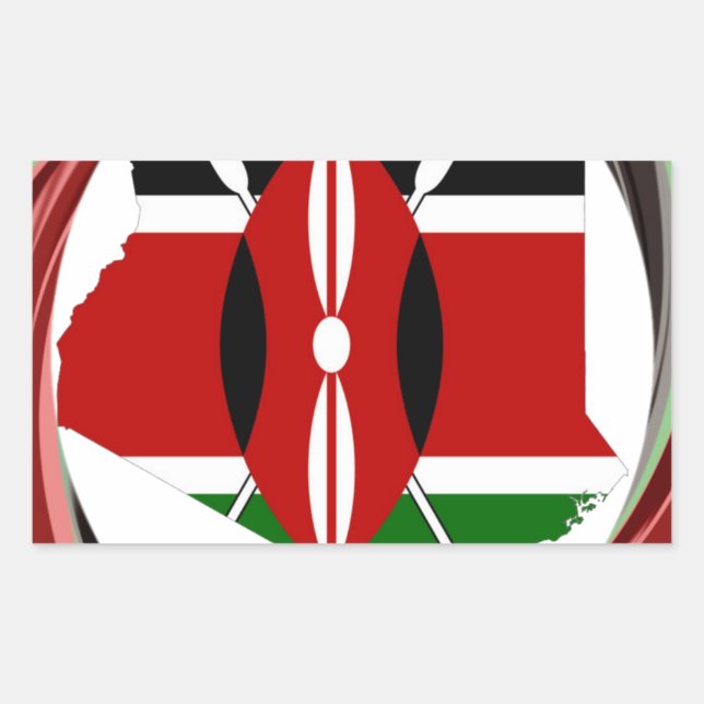 Adesivo Retangular Celebração do Quênia - Trabalho de arte de vetor d (Frente)