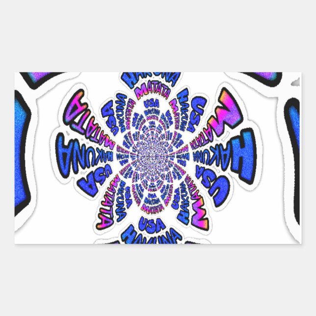 Adesivo Retangular Celebração dos EUA: Arte Dinâmica de Texto Encanta (Frente)