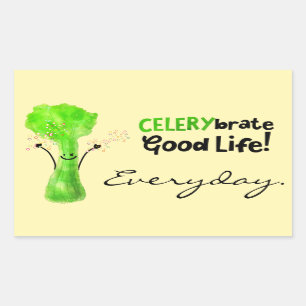 Adesivo Retangular Celery Pun positivo - Celerybrate Good Life