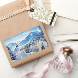 Adesivo Retangular Cena de inverno personalizada 
