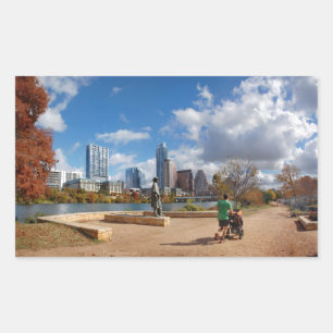 Adesivo Retangular Centro de Austin Texas Skyline - Lago Ladybird
