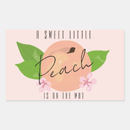Adesivo Retangular Chá de fraldas de pêssego mínimo clássico