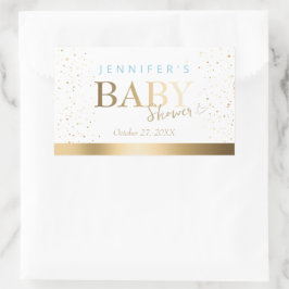 Adesivo Retangular Chá de fraldas Dourado Sparkle Boy