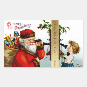Adesivo Retangular Chamada ao papai noel