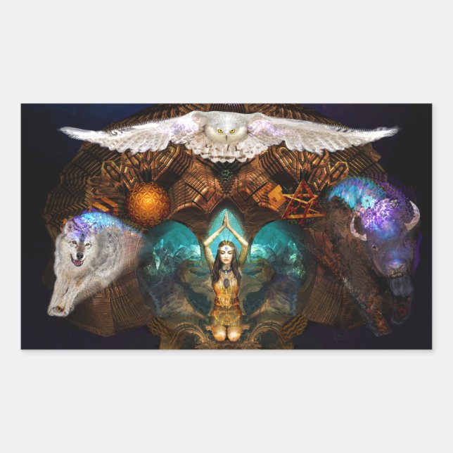 Adesivo Retangular Chamando Os Animais Espirituosos (Frente)