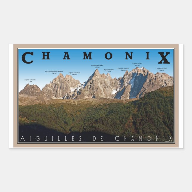 Adesivo Retangular Chamonix - Aiguille de Chamonix (Frente)
