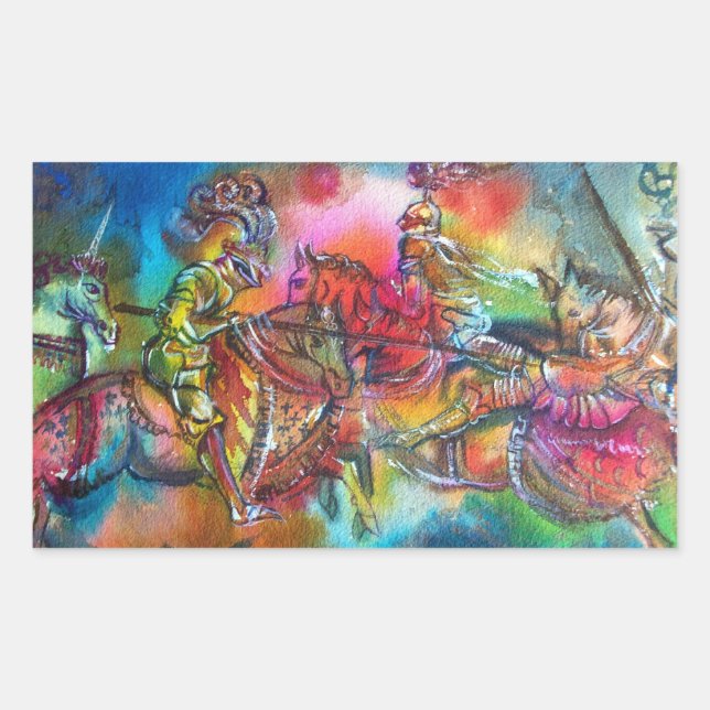 ADESIVO RETANGULAR CHANSON DE ROLAND/ COMBATE DE KNIGHTS NO TURNO (Frente)