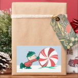 Adesivo Retangular Charlie Brown | Rolando para a temporada de Férias<br><div class="desc">As designs de Natal de Charles Schulz,  que incluem os amendoins,  capturam a essência da inocência infantil e o espírito que anima a época de férias.</div>