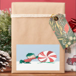 Adesivo Retangular Charlie Brown | Rolando para a temporada de Férias<br><div class="desc">As designs de Natal de Charles Schulz,  que incluem os amendoins,  capturam a essência da inocência infantil e o espírito que anima a época de férias.</div>