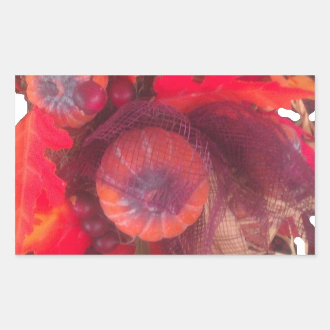 Adesivo Retangular Charme de outono de Cozy - Decor de queda e presen (Frente)