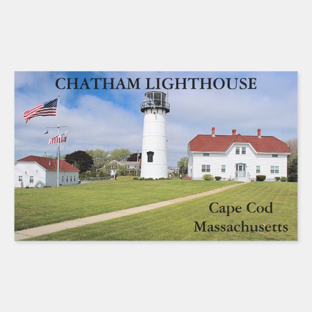 Adesivo Retangular Chatham Lighthouse, Cabo Cod Massachusetts (Frente)
