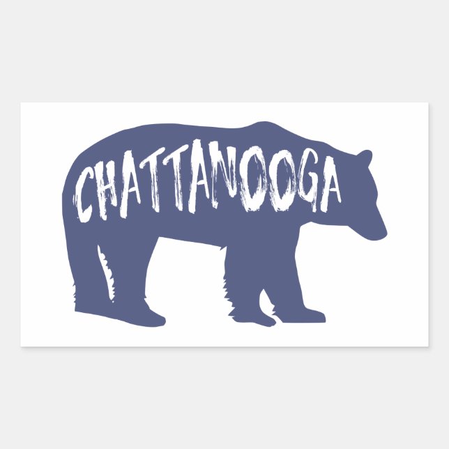 Adesivo Retangular Chattanooga Tennessee Bear (Frente)