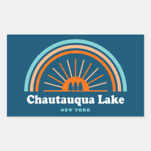 Adesivo Retangular Chautauqua Lake New York Rainbow