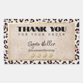 Adesivo Retangular Cheetah Pattern E Dourada Vintage