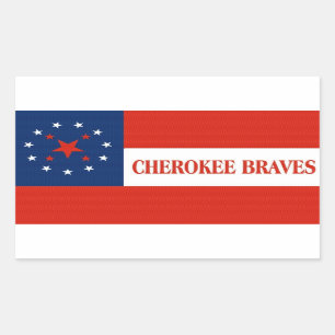 Adesivo Retangular Cherokee Braves Flag, Estados Unidos