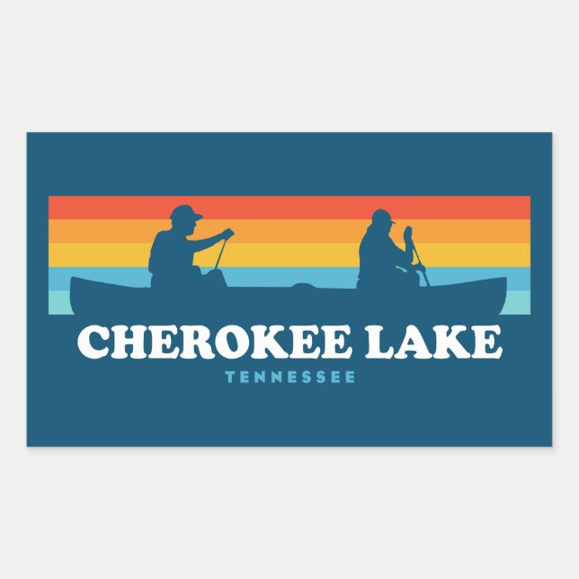 Adesivo Retangular Cherokee Lake Tennessee Canoe (Frente)