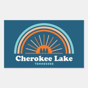 Adesivo Retangular Cherokee Lake Tennessee Rainbow